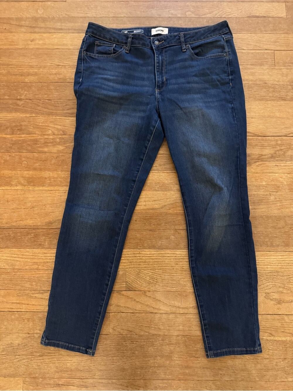 Sonoma Goods For Life Women's Blue Skinny Jeans - Size 14R
b43